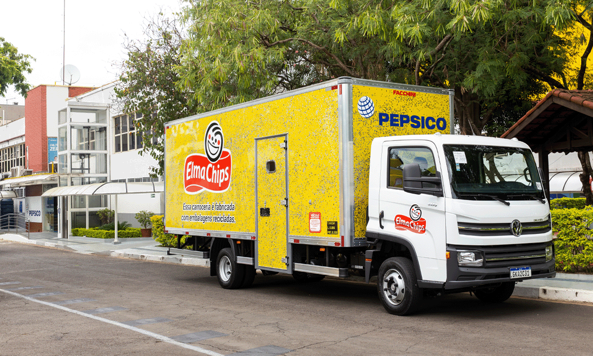 Elma Chips truck parallel parked on a road